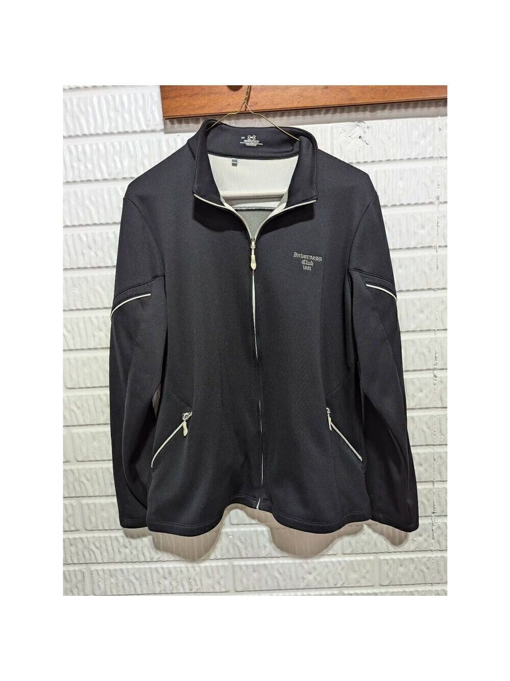 Under Armour Women's Black Polyester Front-Zip Iconic Inverness Club Jacket Size